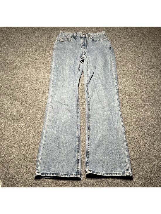 Lee Denim - Vintage 90s Lee Jeans Womens 9 Med 28x32 Riveted Flare Made In USA Light Wash